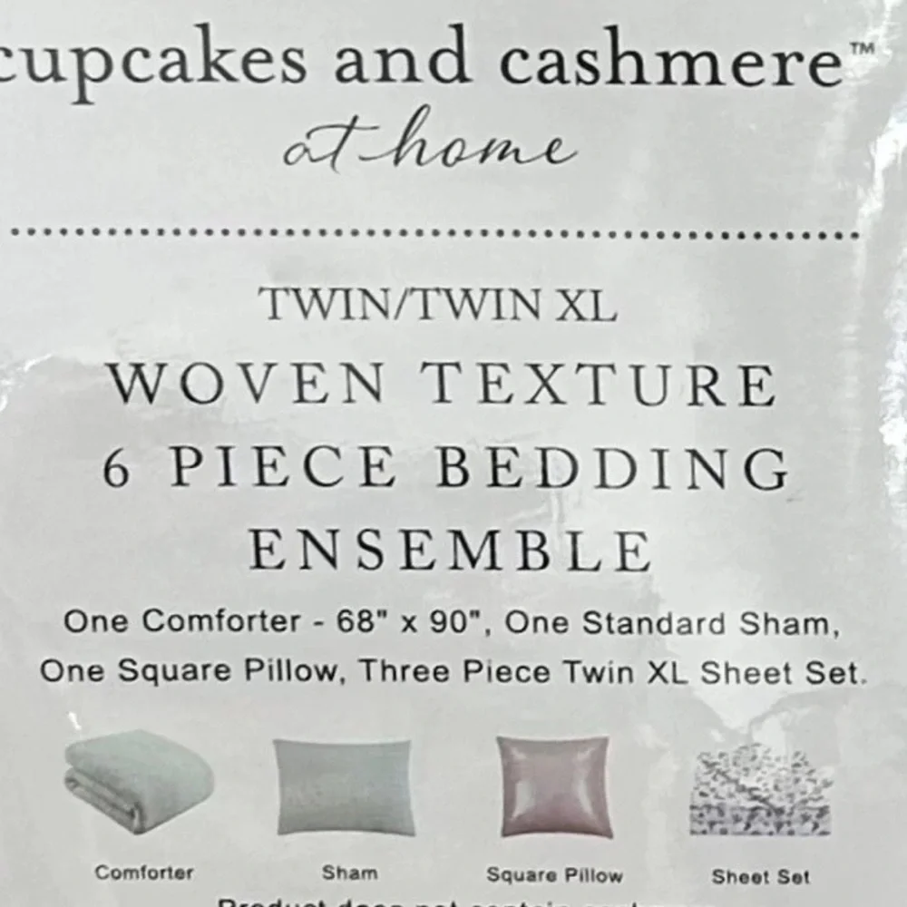 Cupcakes and Cashmere Blue Comforter Set with Sequin Pillow and Western Theme